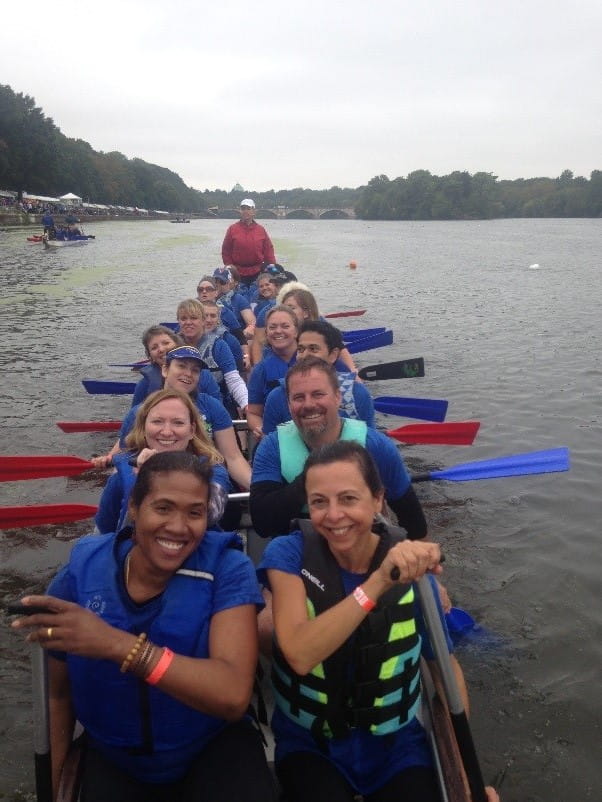 West employees paddling