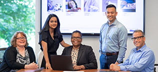 Diverse group of team members