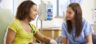 Patient with nurse getting treatment
