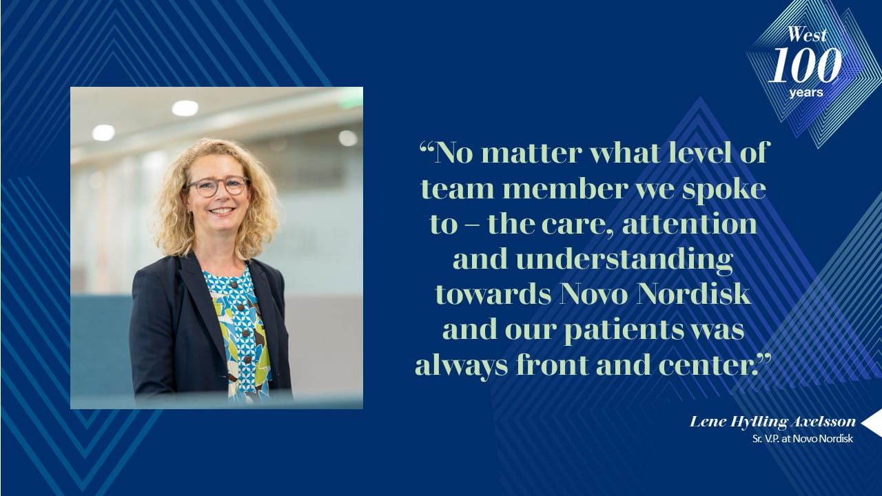 Story of Novo Nordisk and West with Customer, Lene Hylling Axelsson, Novo Nordisk