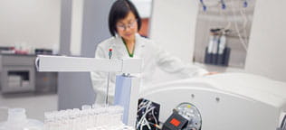 Scientist performing tests in laboratory