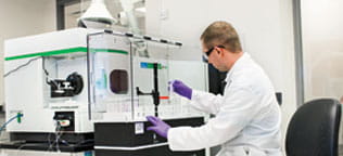 Scientist performing tests in a lab