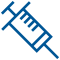 Blue icon of syringe