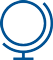 Blue icon of globe