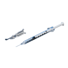 Wests Intradermal adapter shown with a disposable syringe