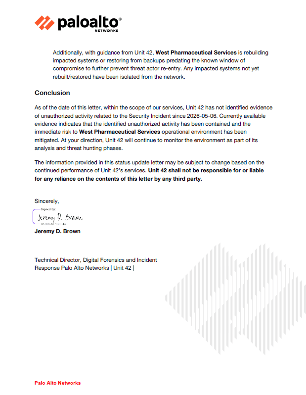 Unit 42 Status Update Page 2